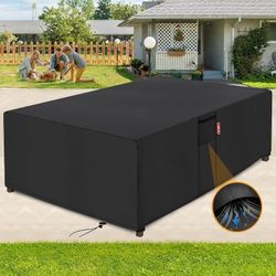 LXKCKJ Patio Furniture Covers Waterproof for Outdoor Table - 420D Heavy Duty Fabric Patio Table Covers - Fit as Outdoor Dining Table Cover and Patio C