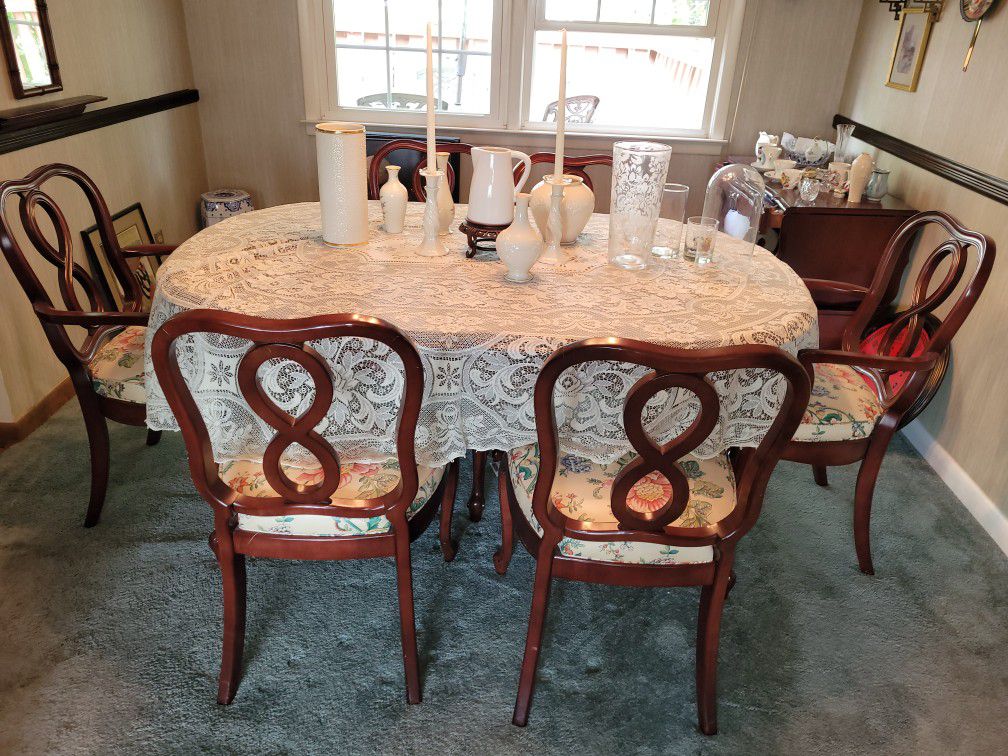 Dining  Room Set Table 6 Chairs Buffet Server