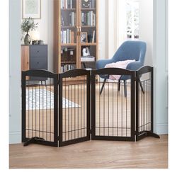 Spirich Freestanding Wire Pet Gate for Dogs, 30 inches Tall Dog Gate for The Houes, Doorway, Stairs, Pet Puppy Safety Fence, Set of Support Feet Inclu