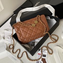 chanel backpack brown leather