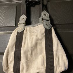 Marc By Marc Jacobs Small Three Compartment Canvas & Leather Handbag 