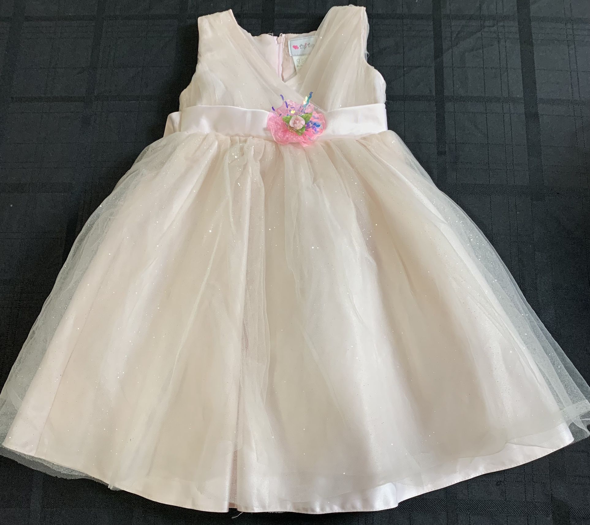 Tip Top Kids Toddler Girls Size 2 light pink sparkly Spring Easter Dress
