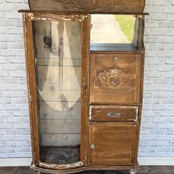 Shabby Chic Rustic Secretary China Cabinet