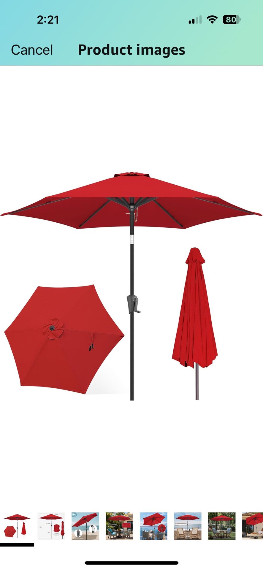 FLAME&SHADE 9ft Patio Umbrella Outdoor