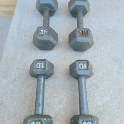 10Lbs & 15Lbs Dumbells 