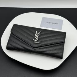 Yves Saint Laurent Cassandre Matelassé Large Flap Wallet