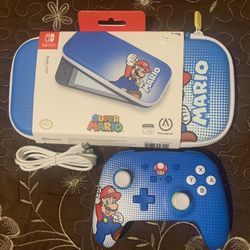 Mario Nintendo Switch Carrying Case And Controller Bundle