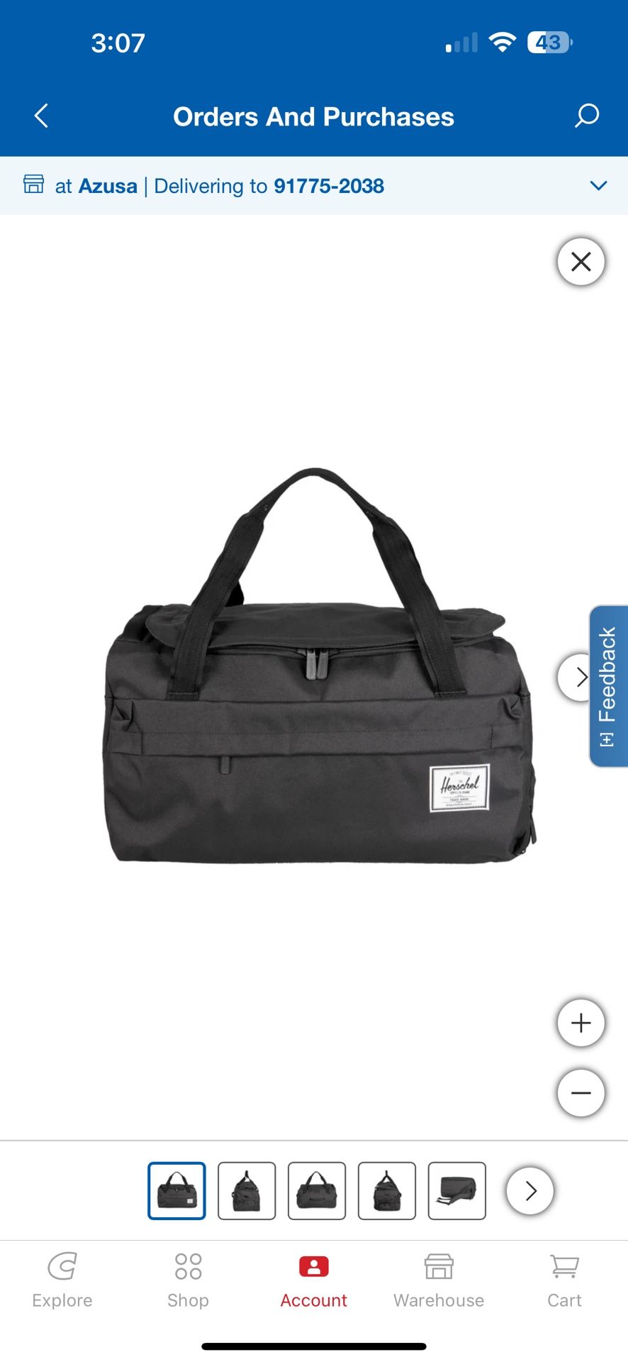 Herschel Outfitter 30L Duffel Bag