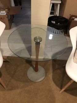 Glass Top Round Side Table