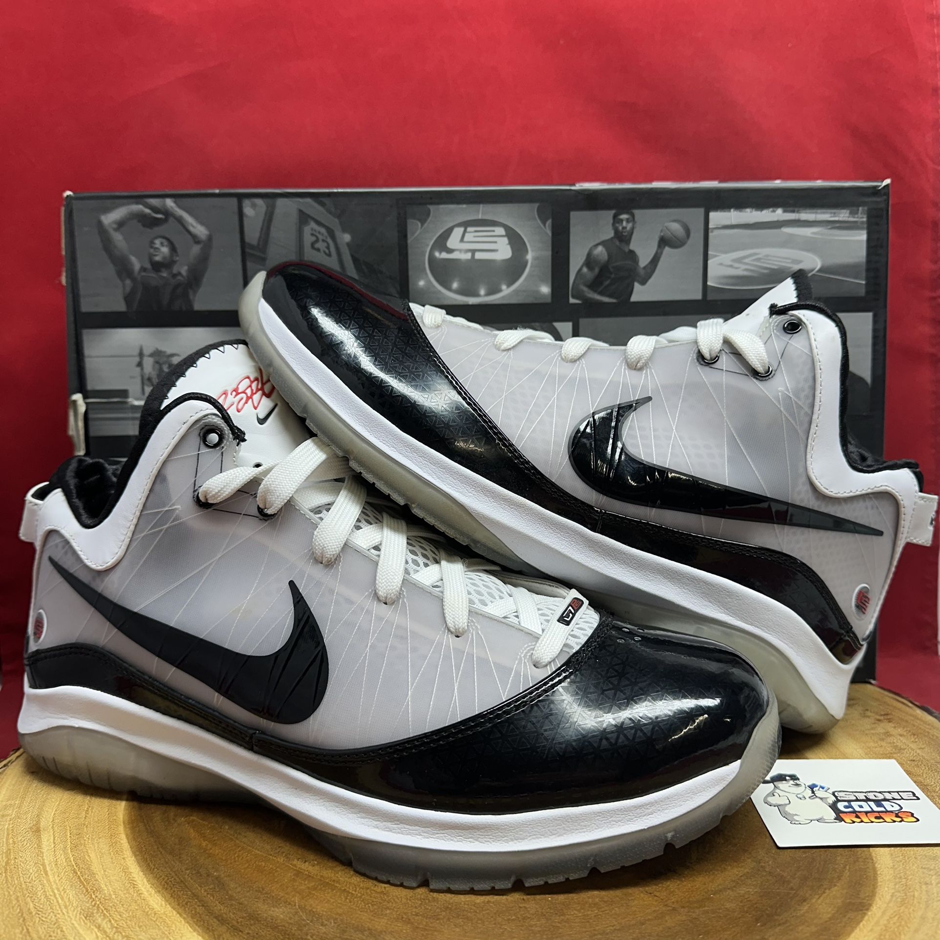 Nike Air Max Lebron 7 VII P.S. Playoff 2009 White Red Black 408758-101 Size 15 Nike Air Max Lebron 7 P.S. Playoff 2009 White Red Black  main image 2