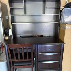Desk/Hutch With Chair