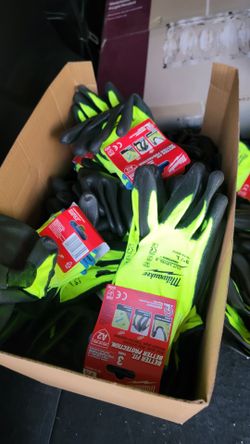 Milwaukee Large High Visibility Level 2 Cut Resistant Polyurethane Dipped Work Gloves (3-Pack)