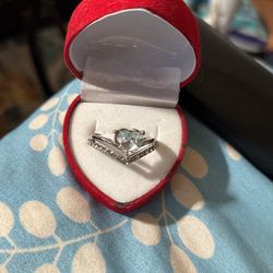 Size 9 Cubic Zirconia Heart shaped Promise Ring