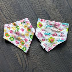 Baby Girls Bandana Bibs Set 2-Pack, 100% Cotton