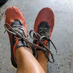 Merrell Minimalist Running Shoes Women Size 8 Orange, Lightweight Trail Sneakers.
