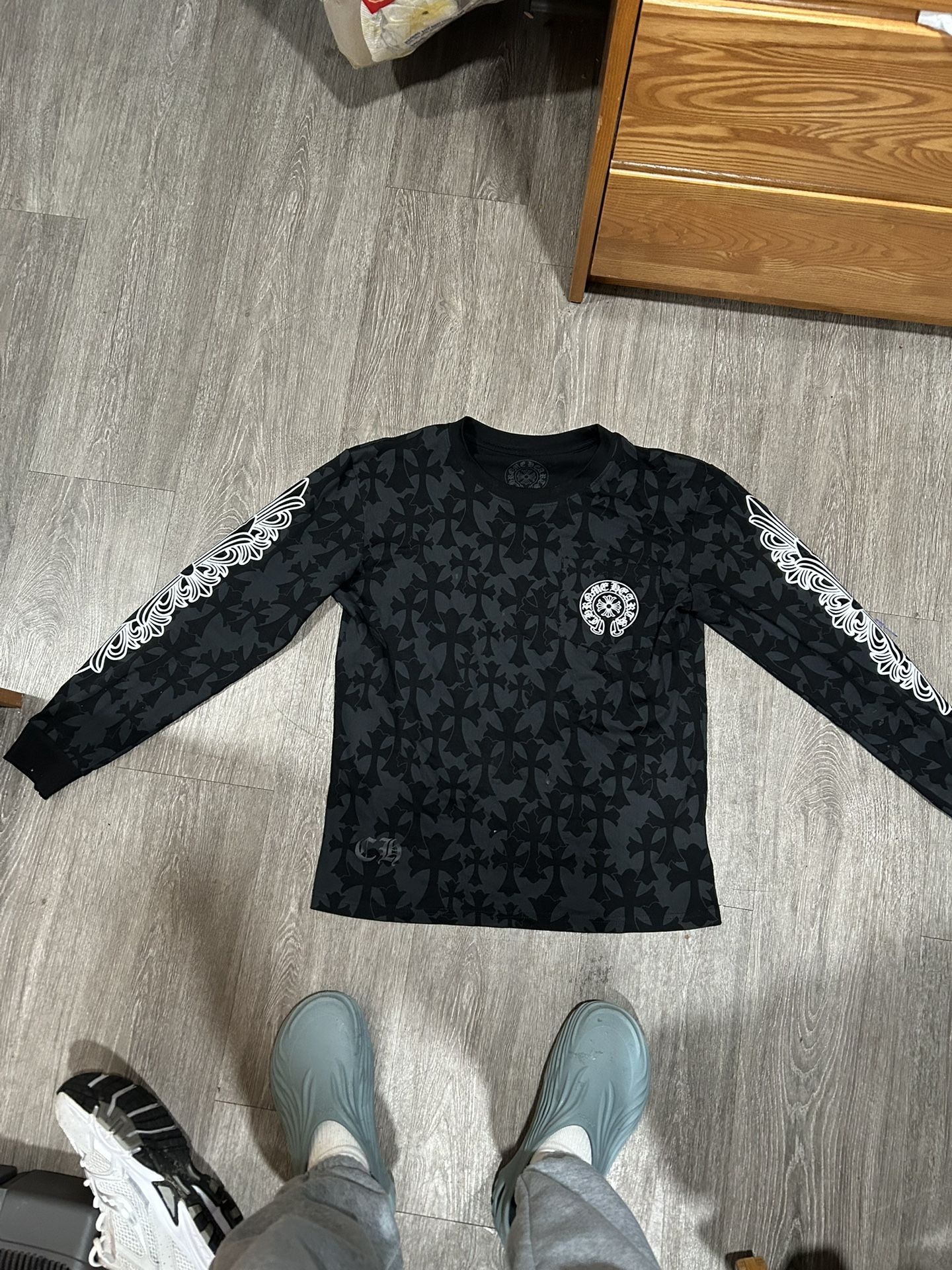 Black Chrome Hearts floral Long sleeve Tshirt