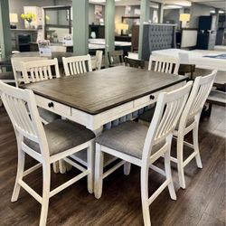 NEW💸$10 Down Payment Finance 💸Bolanburg Counter Height Dining Table with 6 Barstools