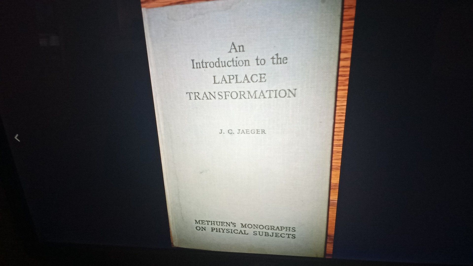 An introduction to the LaPlace transformation vintage book 1949