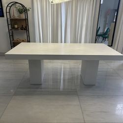 White Cement Dining Table 