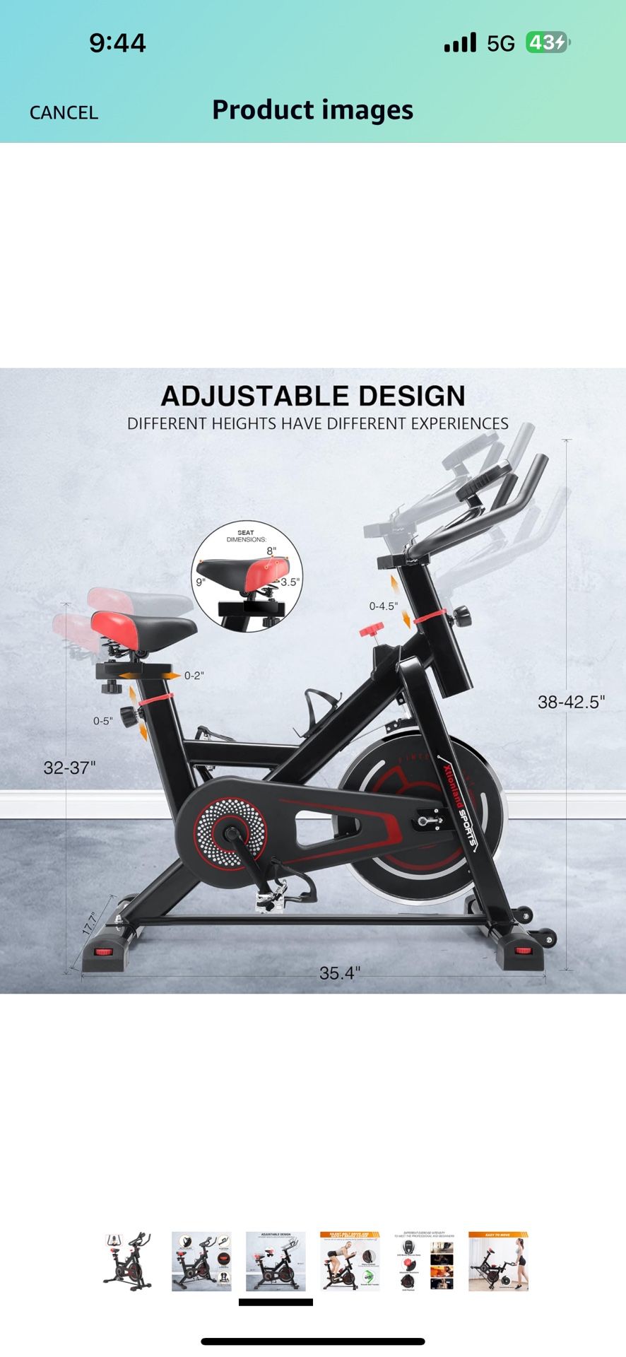 Xtionland Exercise Bikes Stationary 330 Lbs Weight Capacity - Indoor Cycling Bike Stationary Fitness Bike with LCD Monitor&Phone Holder Quiet for Home