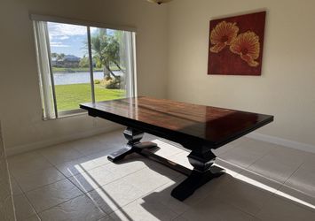 Restoration Hardware dining table with extensions