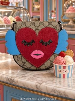 Gucci GG Supreme Heart Crossbody Bag