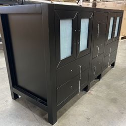 60 x 22 Black Cabinet for Double Sink Bathroom Vanity