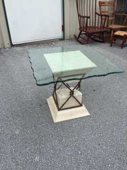 End table with glass top