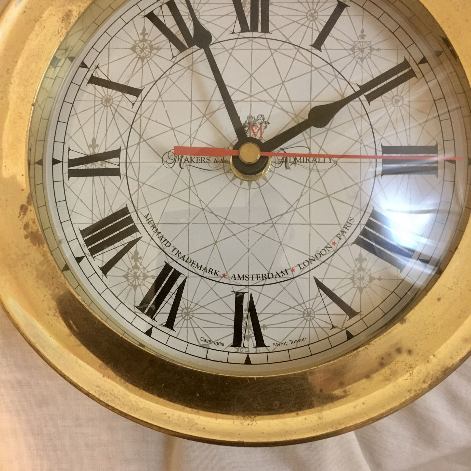 7” Maritime / Nautical / Marine Brass Captain’s Clock