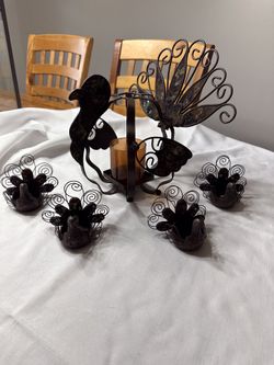 Thanksgiving Mosaic Turkey Home Interiors Set 