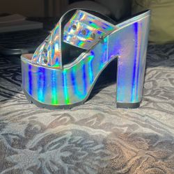 Demonia Holographic Platform Heels