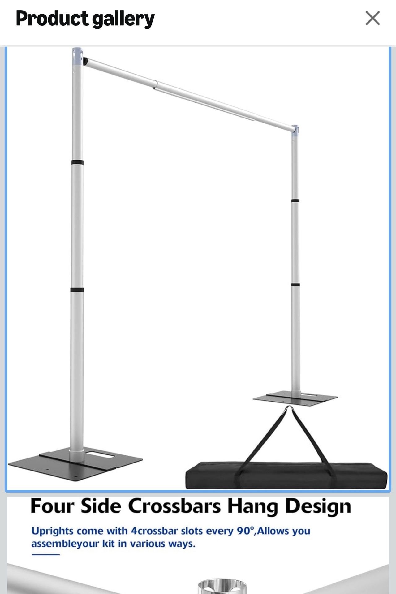 10x 10ft Pipe and Drap Backdrop Stand Kit, Heavy Duty Adjustable Frame Backdrop Stand for Event, Birthday Party, displays and Wedding Decoration.