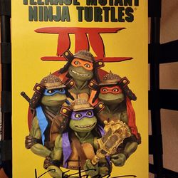 2023 SDCC Neca Teenage Mutant Ninja Turtles In 4 Pack Figures signed by Kevin Eastman