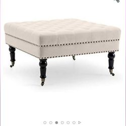 BELLEZE 33" Square Ottoman Tufted Button Bench