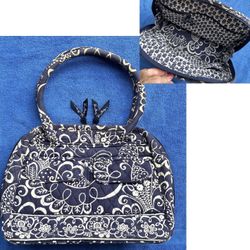 Vera Bradley Large Double Handle Navy Purse