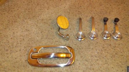 4 vintage window handles the mirror and brand new Chrome handle