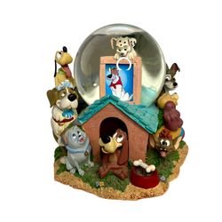 VINTAGE Disney Dogs Musical Snow Globe Tune “Where Has My Little Dog Gone”