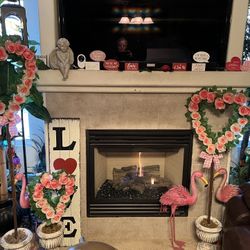 3 Faux Heart Flower Plants