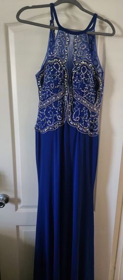 Royal Blue Beaded Formal Gown