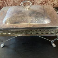 Vintage silver-plated chafing dish or buffet server