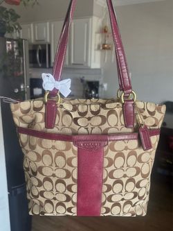 Coach Signature Striped Tote