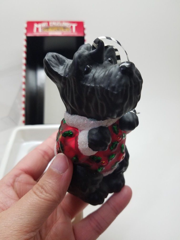 Mary Engelbreit Scottie Dog Blown Glass Ornament By Kurt S Adler (Read Description) 