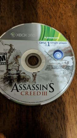 Assassin's creed 3 xbox 360 disc only