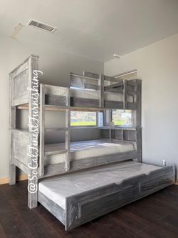Twin bunk bed and mattress with trundle