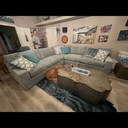 Jonathan Louis Blue Sectional Couch