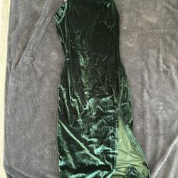 Dark green halter chain dress