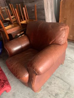 Brown Leather Oversized Armchair