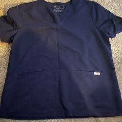 Figs Navy Scrub Top