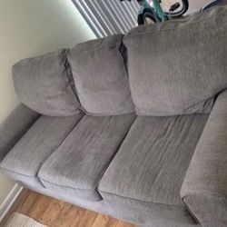 Soft Gray Knit Sofa