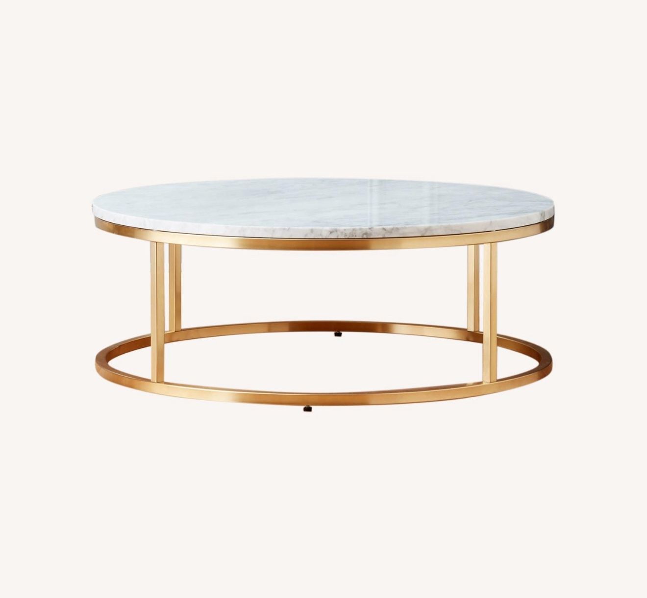 CB2 Smart Round Marble Brass Coffee Table
